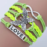 Retro Liebes Schmetterling Lederarmband