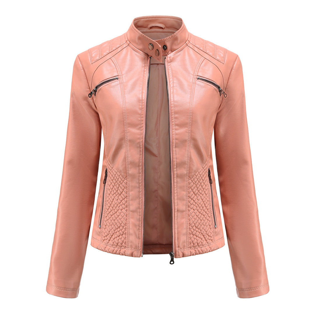 Reinhild | Taillierte Kunstleder-Jacke Jacke