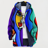Tanja | Kapuzenjacke mit abstraktem Kunstdruck