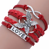 Retro Liebes Schmetterling Lederarmband