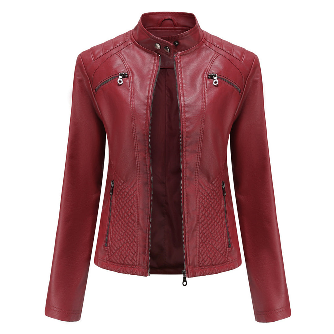Reinhild | Taillierte Kunstleder-Jacke Jacke