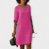 Ellyse | Sommerkleid mit V-Ausschnitt in Petrol