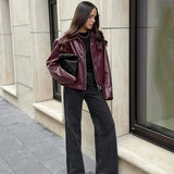 Theresia | Kurze Bomberjacke in Bordeaux Jacke