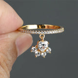 Antique Katzenpfote & Herz Steinring – Gold- und Silberfarben