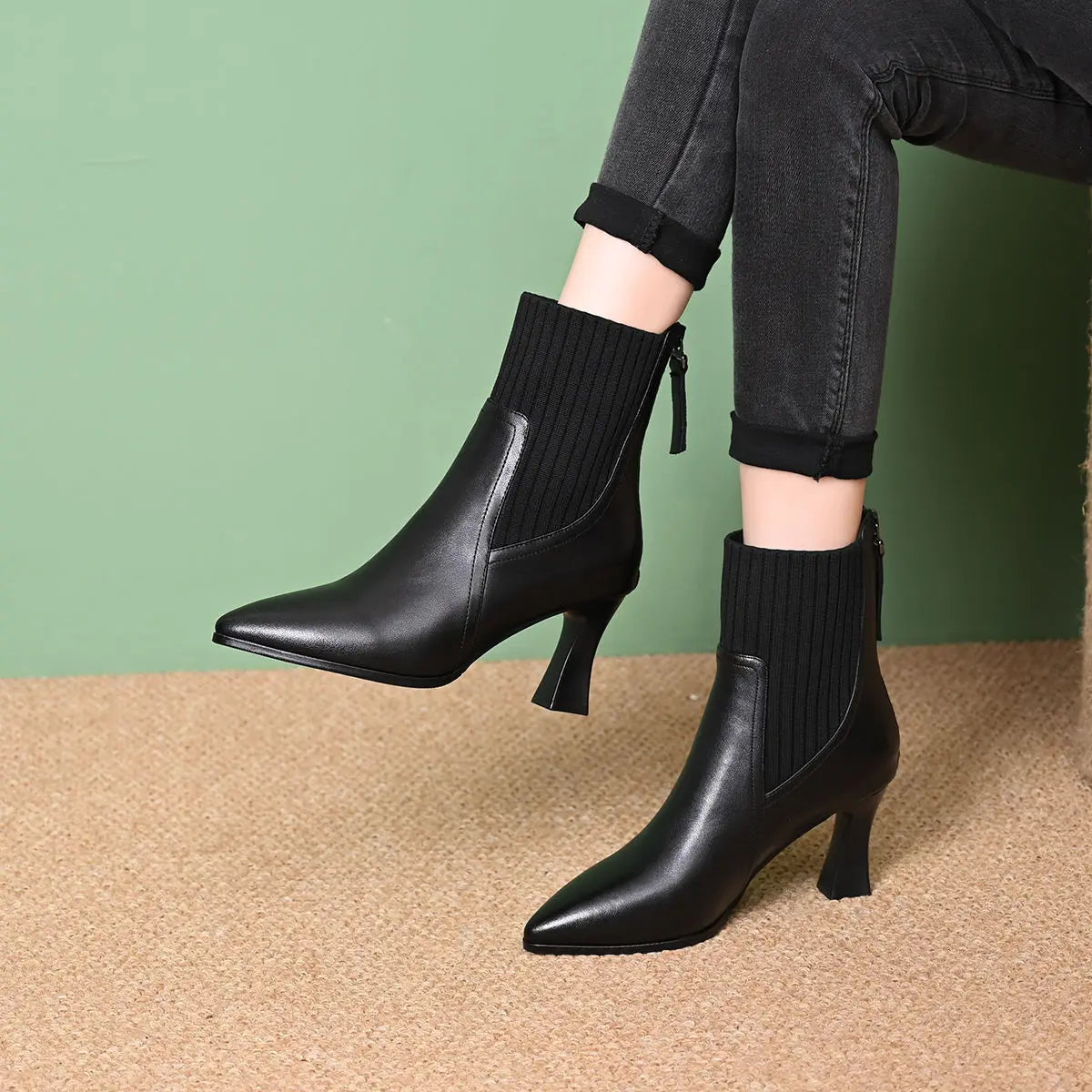 Clara - Stiefel mit Plateau aus Leder