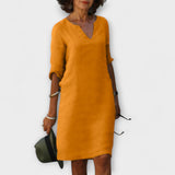 Ellyse | Sommerkleid mit V-Ausschnitt in Petrol