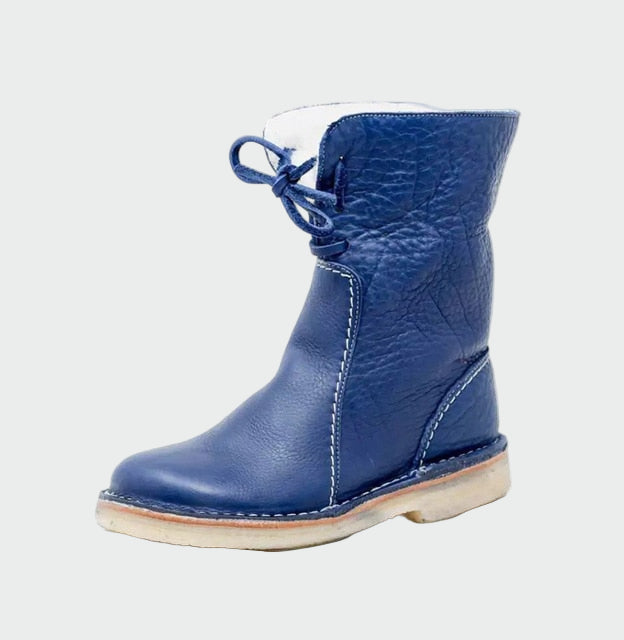 Wasserdichte Lederstiefeletten mit Wollfutter