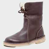 Wasserdichte Lederstiefeletten mit Wollfutter