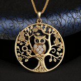 Goldene Eule Lebensbaum Kette