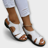 Christina – Orthopädische Leder-Sandalen mit bequemem Absatz