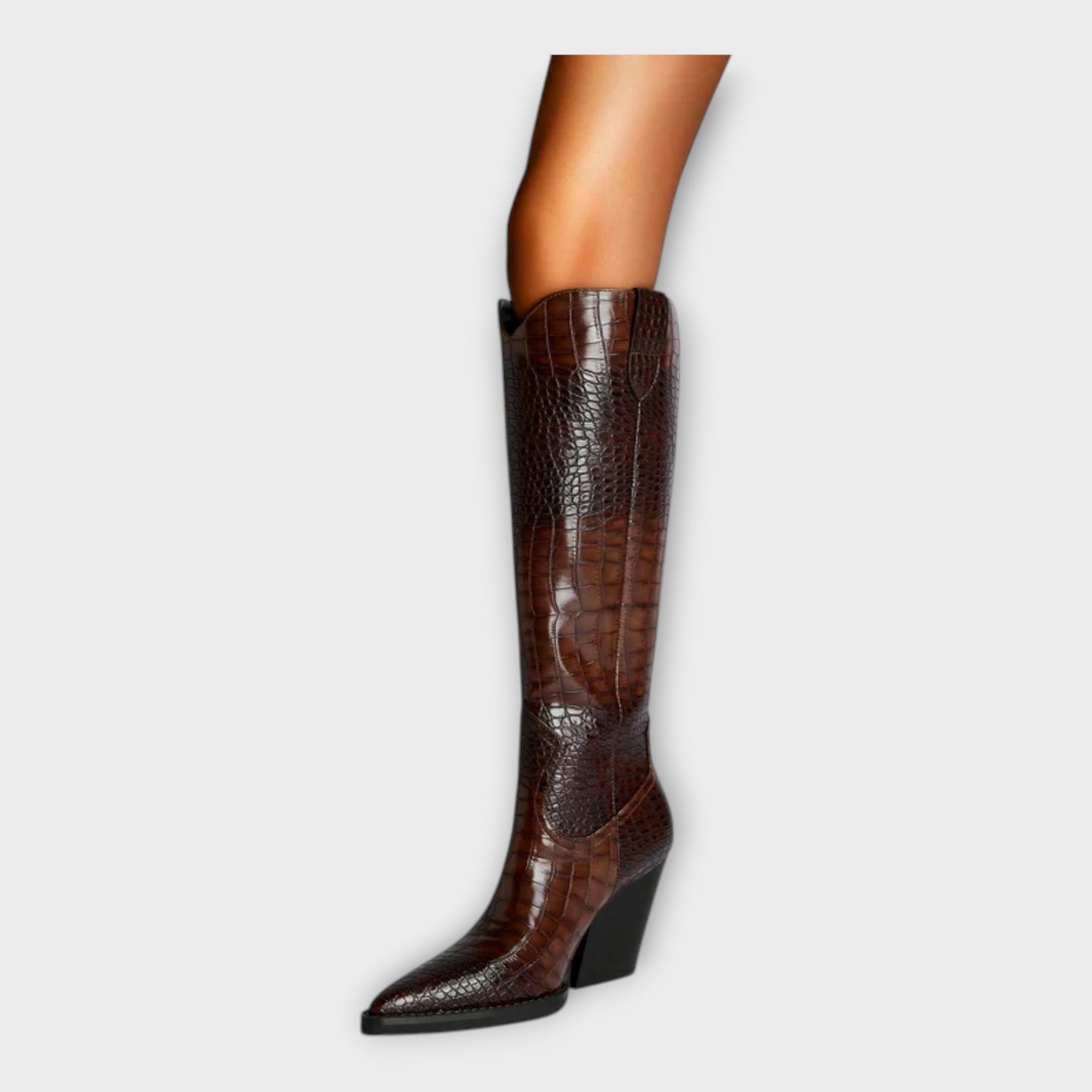 Stiefel mit Krokodil-Design und Eleganter Absätze