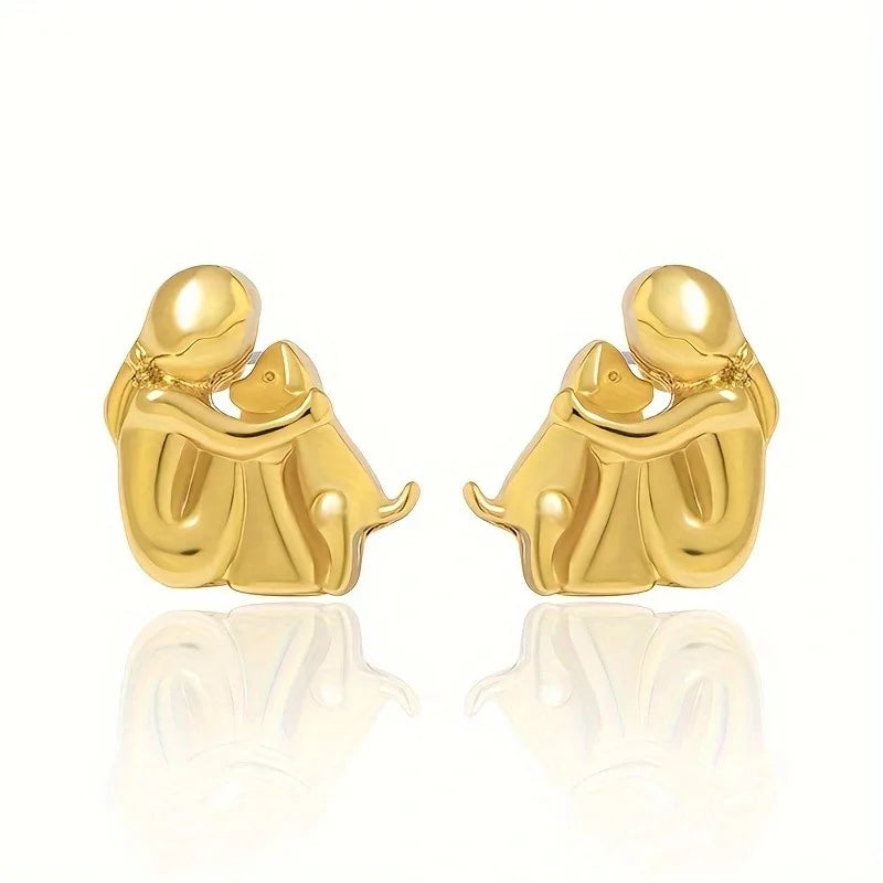 Zwei-Ton Umarmungsohrringe aus Silber und Gold