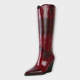 Stiefel mit Krokodil-Design und Eleganter Absätze