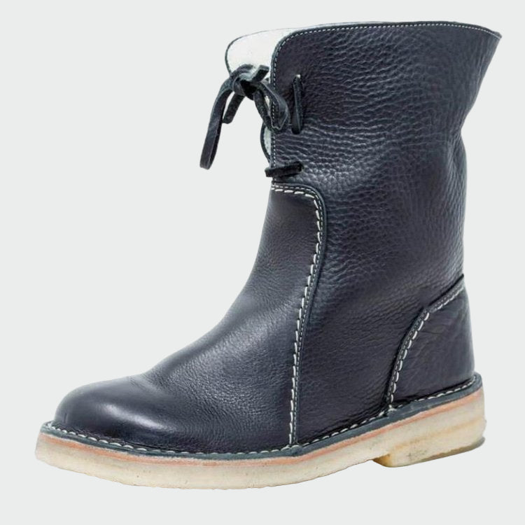 Wasserdichte Lederstiefeletten mit Wollfutter