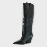 Stiefel mit Krokodil-Design und Eleganter Absätze