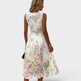 Paige – Ärmelloses Blumenkleid in Midi-Länge