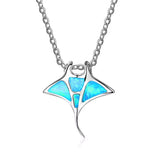 Manta Ray Blue Opal Pendant
