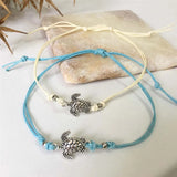 See-Schildkröte Leder Fußkettchen-Armband