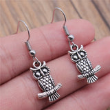 Bohemian Vintage Owl Pendant Earrings