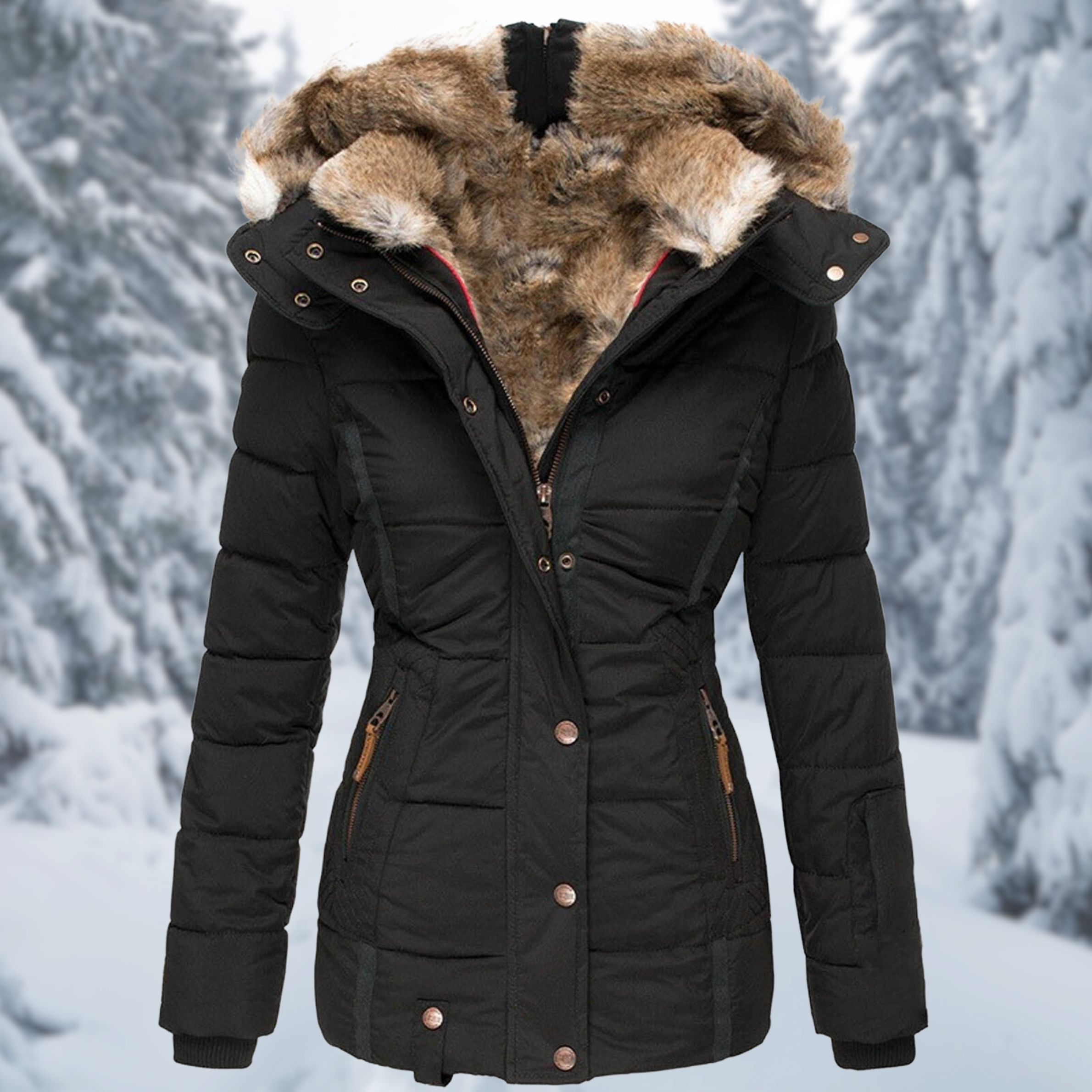 Gertrud | Winterliche Fellkapuze Jacke