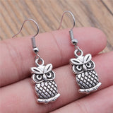 Bohemian Vintage Owl Pendant Earrings