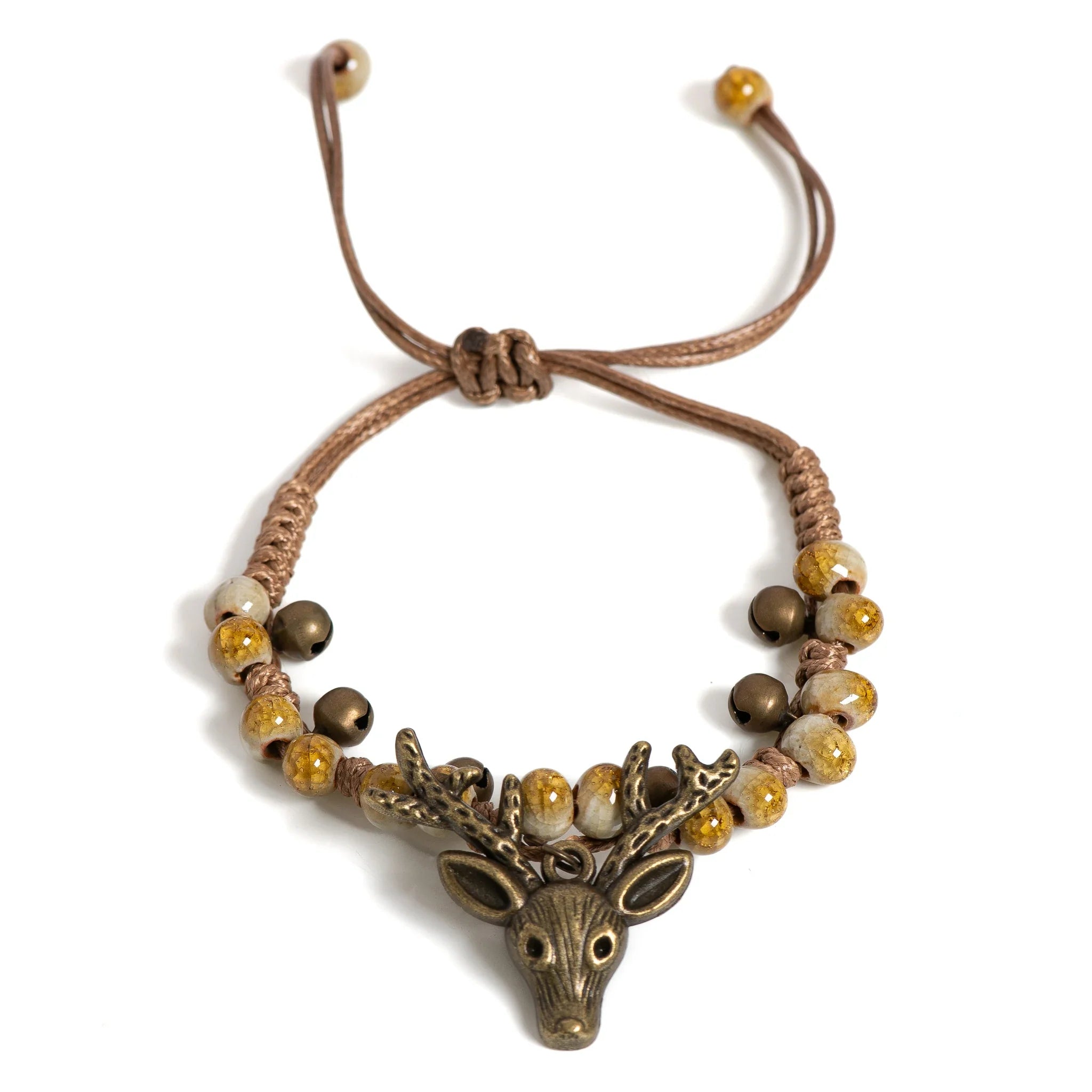 Handcrafted Ceramic Deer Charm Bracelet