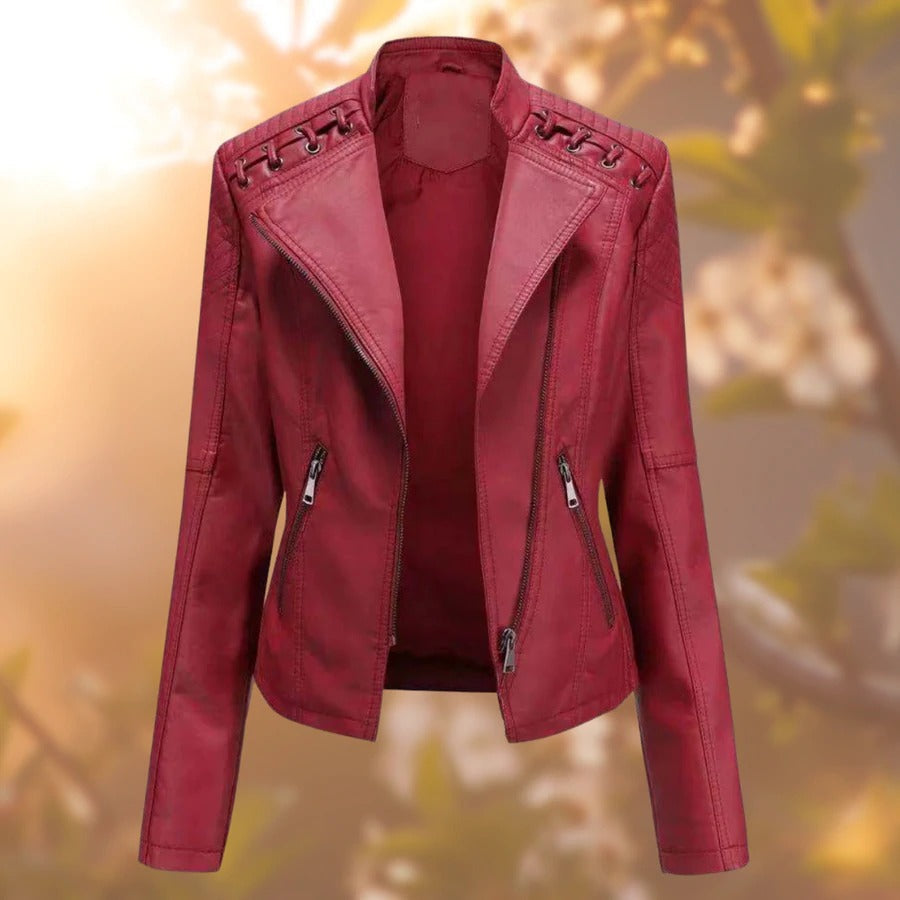 Sylvia | Lederjacke im Biker-Schnitt