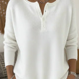Gerda | Henley-Pullover mit Knopfleiste