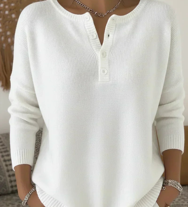 Gerda | Henley-Pullover mit Knopfleiste
