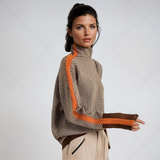 Cordula | Fischgrät-Rollkragen Pullover