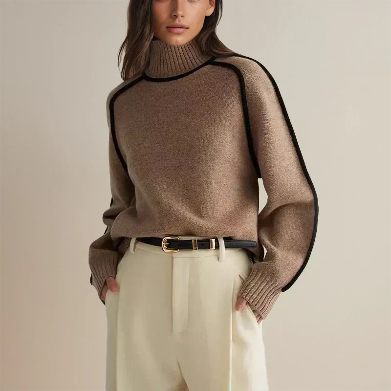 Christel | Rollkragen Baumwollmischstrick Pullover