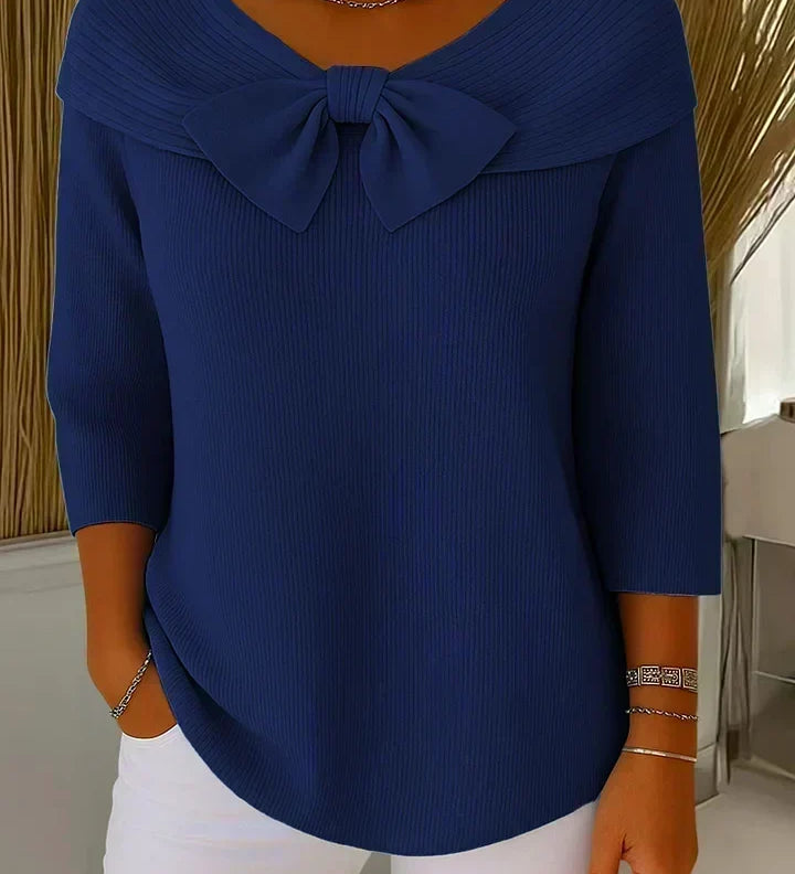 Ruth | Pullover mit Schleife am Ausschnitt
