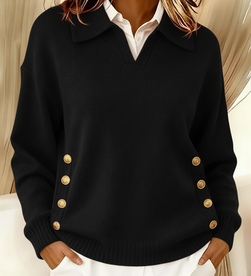Hannelore | Weicher Strickpullover mit Kragen