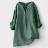 Rosmarie™ | Leinenbluse mit V-Ausschnitt und Knopfleiste
