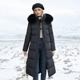 Designer-Winterparka mit Pelzkapuze