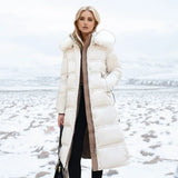 Designer-Winterparka mit Pelzkapuze