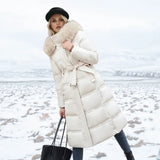 Designer-Winterparka mit Pelzkapuze