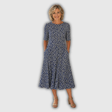 Sarah | Müheloses Blüten-Midikleid mit A-Linie
