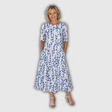 Sarah | Müheloses Blüten-Midikleid mit A-Linie