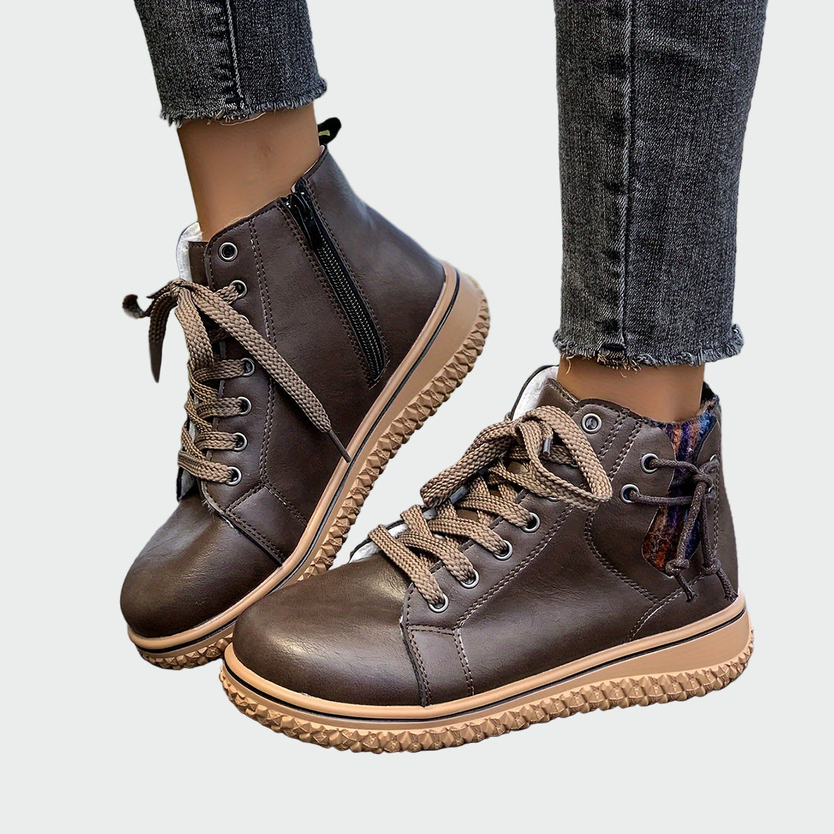 Orthopädische Lederboots mit niedrigem Schaft