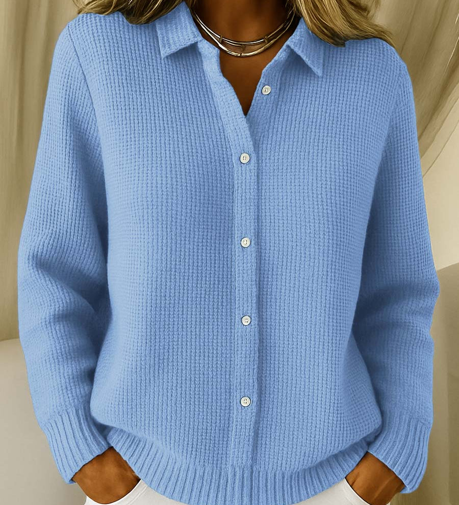 Karin | Strukturierte Waffelstrick Strickjacke