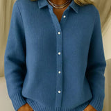 Karin | Strukturierte Waffelstrick Strickjacke