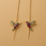 Kolibri Emaille und Zirkonia Ohrringe