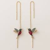 Kolibri Emaille und Zirkonia Ohrringe