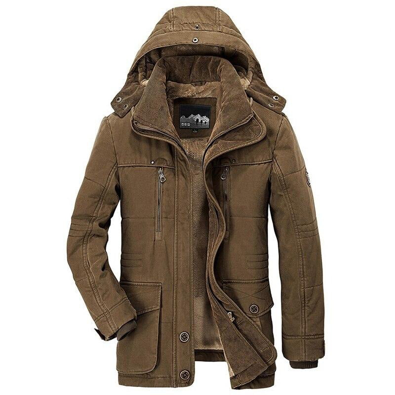 Gerda | Warme Kapuzen-Winterjacke mit Fellfutter