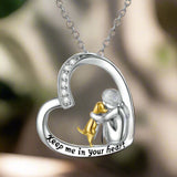 925er Sterling Silber Halskette – Herz- und Hundemotiv mit Zirkonia