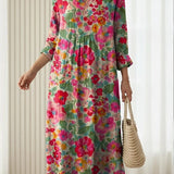Hildegard | Maxikleid mit Aquarell-Blumenmuster