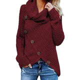 Hiltrud | Strickpullover mit asymmetrischem Knopfsaum