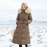 Designer-Winterparka mit Pelzkapuze
