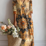 Helga | Boho-Kleid mit Mandala in Ocker
